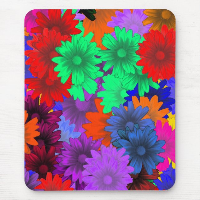 Mehrfarbige Blumen Mousepad (Vorne)