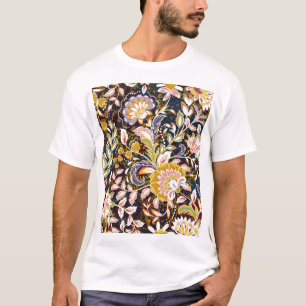 Mehrfarbige Blumen Vintage Provence Muster T-Shirt