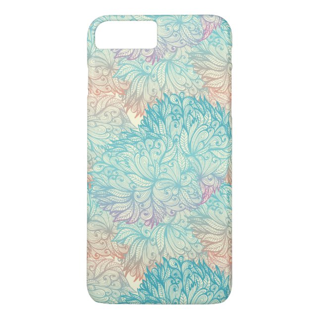Mehrfarbige Blumendoodle-Muster Case-Mate iPhone Hülle (Rückseite)