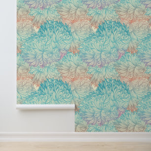 Mehrfarbige Blumendoodle-Muster Tapete