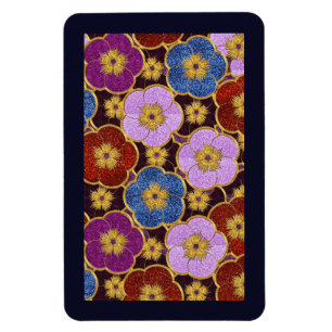 Mehrfarbige Blumenmuster Magnet