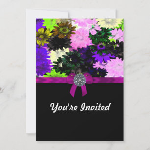 mehrfarbige Blüte Einladung