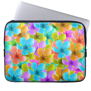 Mehrfarbige Blüten, Laptop-Sieb Laptopschutzhülle