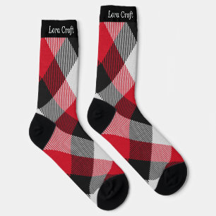 Mehrfarbige Buffalo-Kariert-Weihnachten Personalis Socken