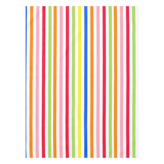 Mehrfarbige Candy Stripes Queen Size Tischdecke (Vorderseite)