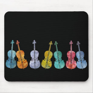 Mehrfarbige Cellos Mousepad