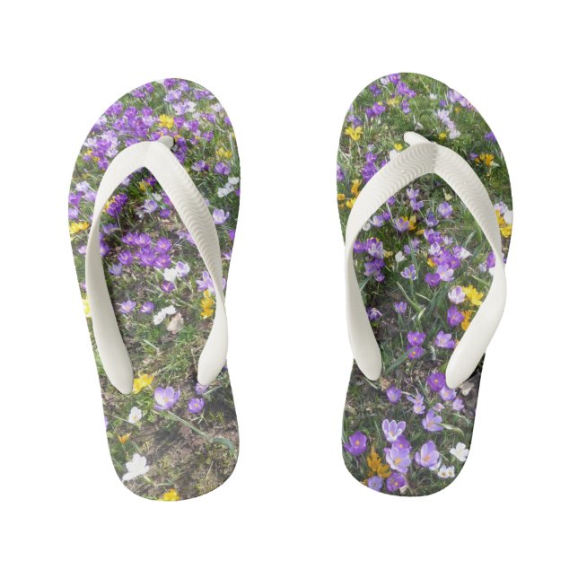 Mehrfarbige Crocus Spring Flowers Kinder Flip Flop (Fußbett)