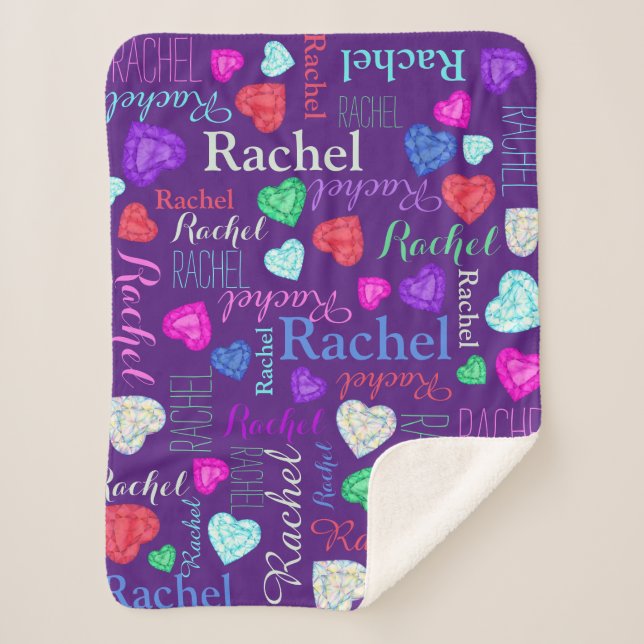 Mehrfarbige Edelsteine individuelle Name Rachel Sherpadecke (Vorderseite)