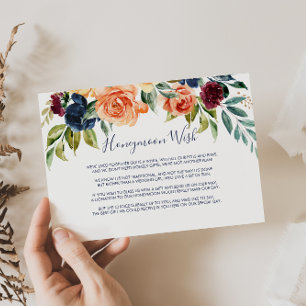 Mehrfarbige elegante florale Hochzeitswunsch-Karte Begleitkarte