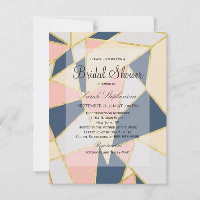 Mehrfarbige, elegante geometrische Dreiecke Einladung (Vorderseite)