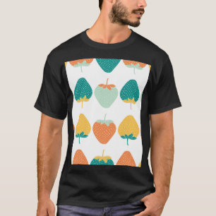 Mehrfarbige Erdbeeren: Vintage-Fruchtmuster. T-Shirt