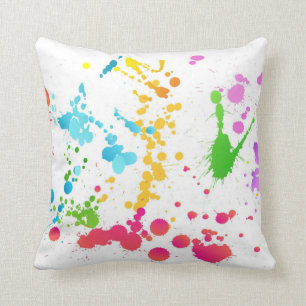 Mehrfarbige Farbe Splattered Throw-Kissen Kissen