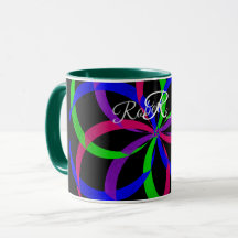 Mehrfarbige Figure 8 Geometrische Kaffeetasse