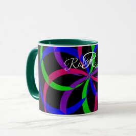 Mehrfarbige Figure 8 Geometrische Kaffeetasse