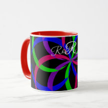 Mehrfarbige Figure 8 Geometrische Kaffeetasse