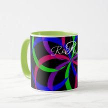 Mehrfarbige Figure 8 Geometrische Kaffeetasse