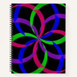 Mehrfarbige Figure 8 Spirale Geometrisches Notizbu Notizbuch
