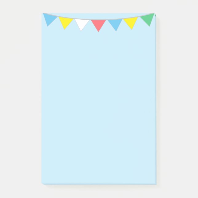 Mehrfarbige Flaggen auf Hellblau Post-it Klebezettel (Vorderseite)
