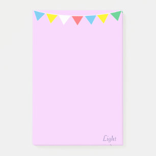 mehrfarbige Flaggen und Kalligraphie von Violett Post-it Klebezettel