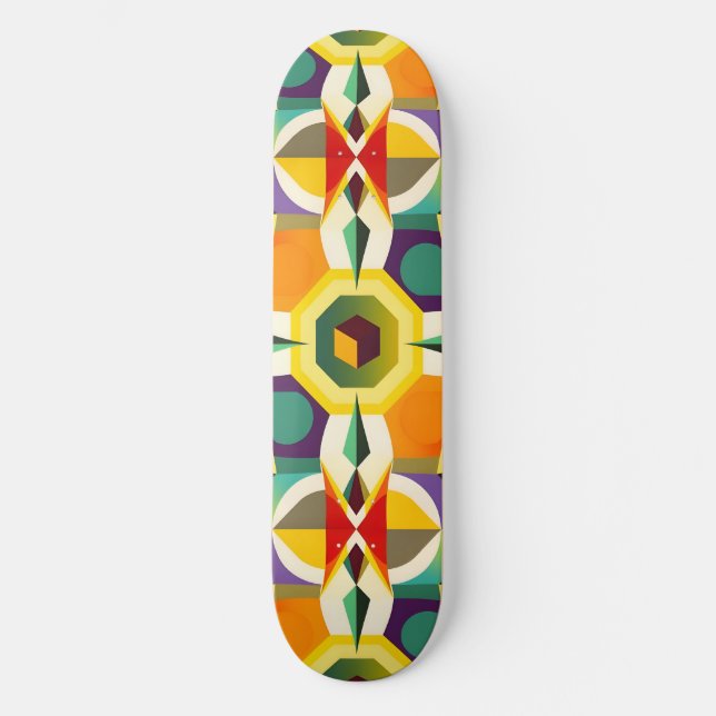 Mehrfarbige Form 1 Skateboard (Vorderseite)