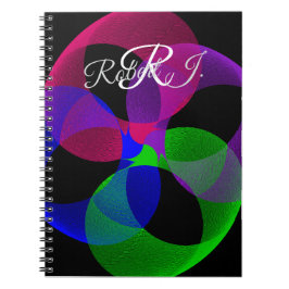 Mehrfarbige Fusion Geometrisches Spiralnotizbuch Notizblock