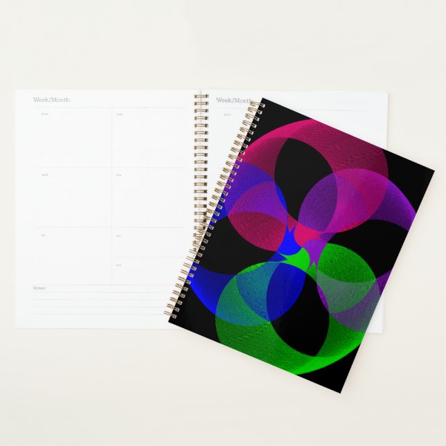 Mehrfarbige Fusions-Geometrie-Spiral-Planer Planer (Anzeige)