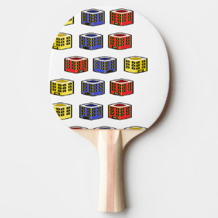 mehrfarbige Gebäude Tischtennis Schläger