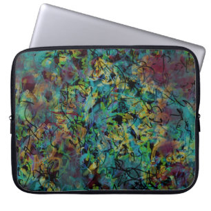 Mehrfarbige gekritzelte abstrakte Kunst Laptop-Hül Laptopschutzhülle