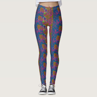 mehrfarbige Gemusterte Leggings