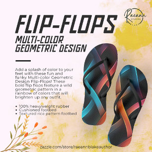 Mehrfarbige geometrische Flip-Flops mit Design Flip Flops