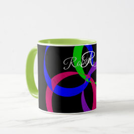 Mehrfarbige geometrische Kaffeetasse mit Austausch