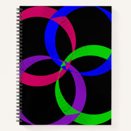 Mehrfarbige geometrische Spiral-Notizbuch mit Aust Notizbuch