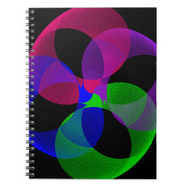 Mehrfarbige geometrische Spiralnotizbuch-Fusion Notizblock