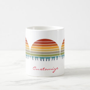 Mehrfarbige gestreifte Sonne mit Bäumen Thunder_Co Kaffeetasse