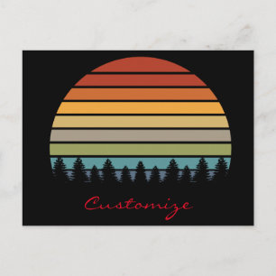 Mehrfarbige gestreifte Sonne mit Bäumen Thunder_Co Postkarte