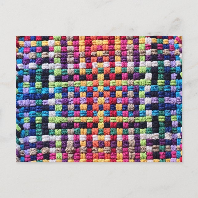 Mehrfarbige gewebte Regenbogen Postkarte (Vorderseite)