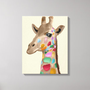 Mehrfarbige Giraffe Leinwanddruck