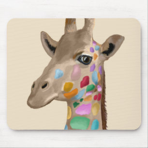 Mehrfarbige Giraffe Mousepad