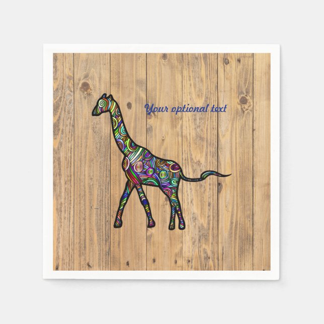 Mehrfarbige Giraffe Party Napkins Serviette (Vorderseite)