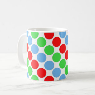 Mehrfarbige große Polka-Punkte Retro-60er Kaffeetasse