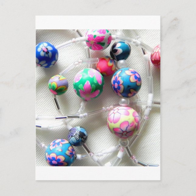 mehrfarbige Halskette Postkarte (Vorderseite)