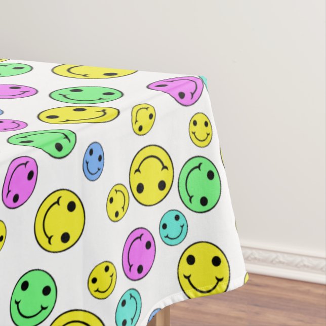 mehrfarbige Happy Emoji Faces Tischdecke (Beispiel)