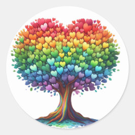 mehrfarbige Heart Shaped TreStickers Runder Aufkleber