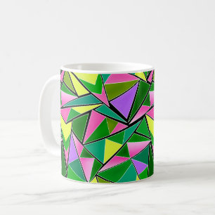 Mehrfarbige helle Neon-Geometrie-Muster Kaffeetasse