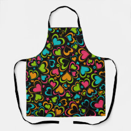 mehrfarbige Herzen Schürze