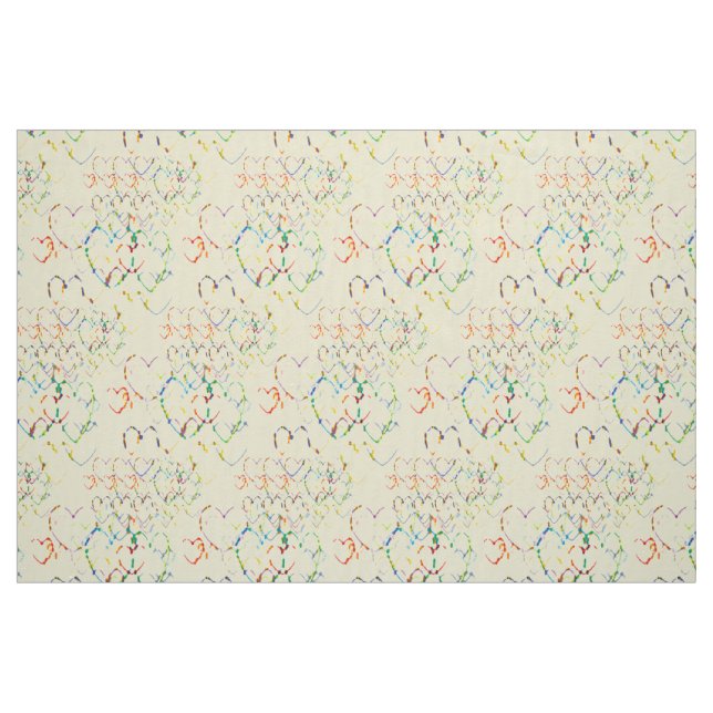 mehrfarbige Herzen Stoff (Fat Quarter (45,7 x 55,9 cm))