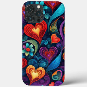 mehrfarbige Herzen und Blume Case-Mate iPhone Hülle