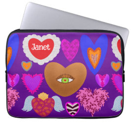 Mehrfarbige Herzen Valentine Laptopschutzhülle