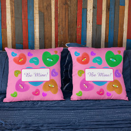 Mehrfarbige Herzklopfe mit Augapfelwangen-Liebe Kissen