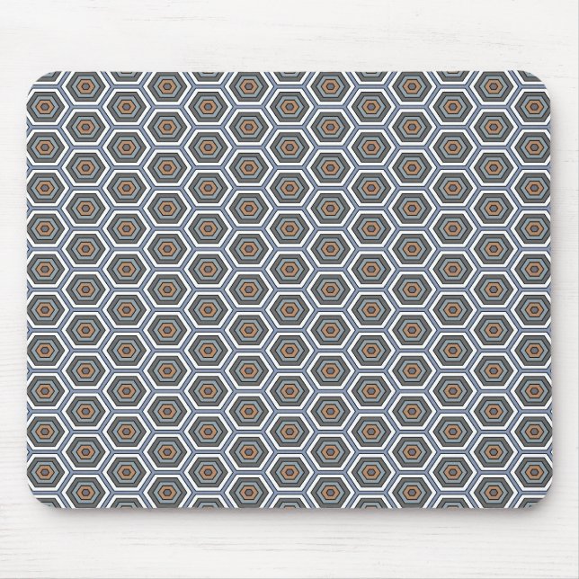 Mehrfarbige Hexagons. Honigwabe Mesh Muster. Mousepad (Vorne)